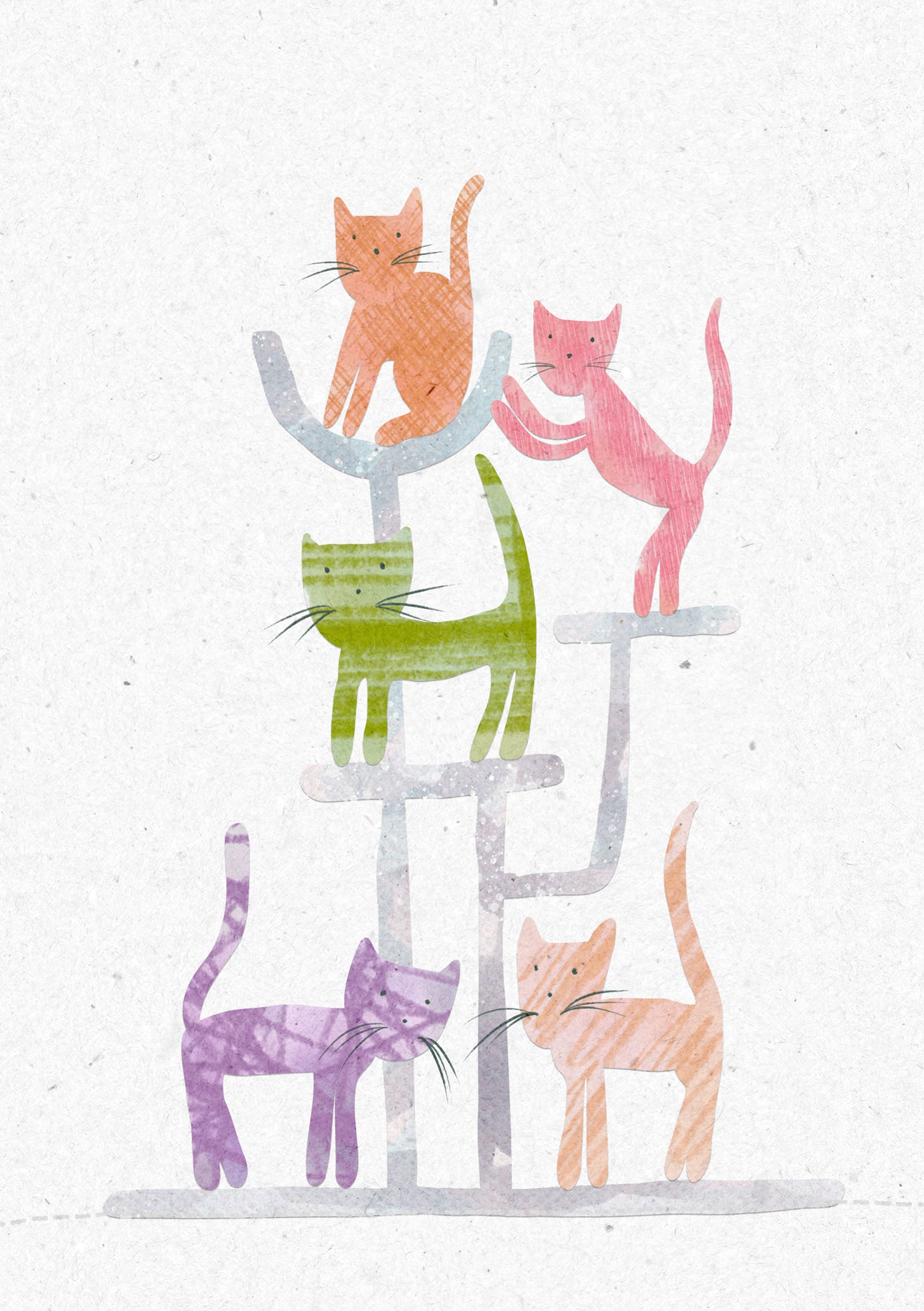 Stack Of Cats Card