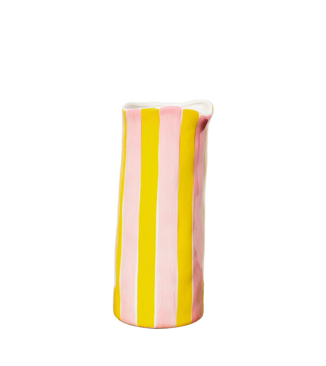Yellow & Pink Stripe Vase Leg