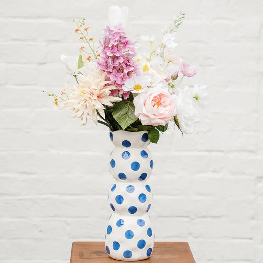 3 Tier Vase - Blue spots