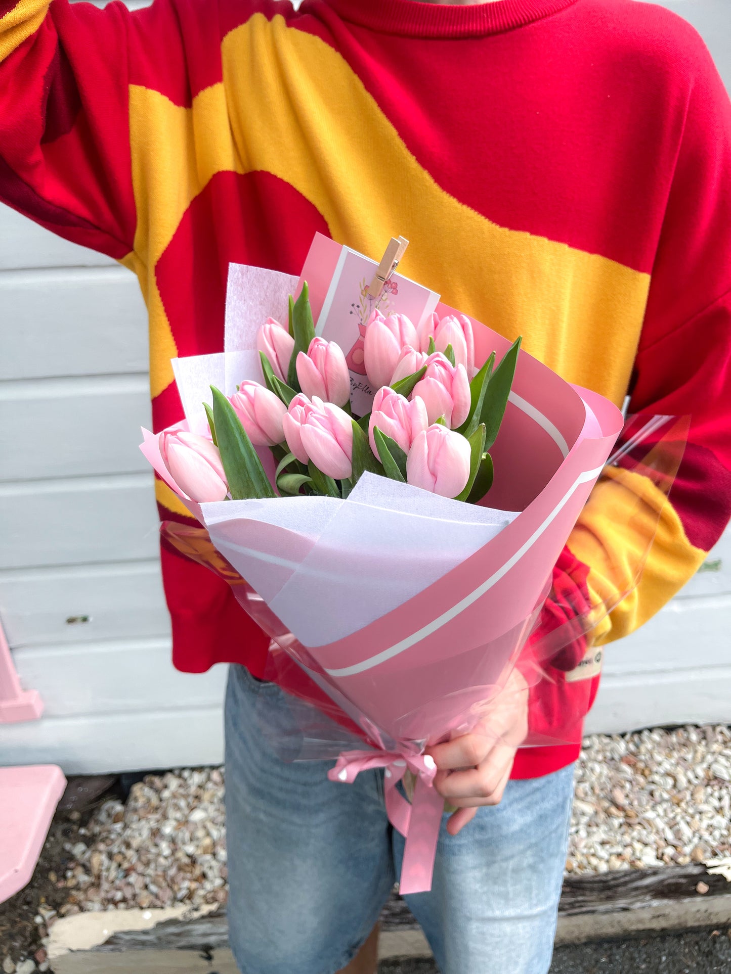 Tulip En Masse bouquet in Pastels Bloomsbyella Brisbane