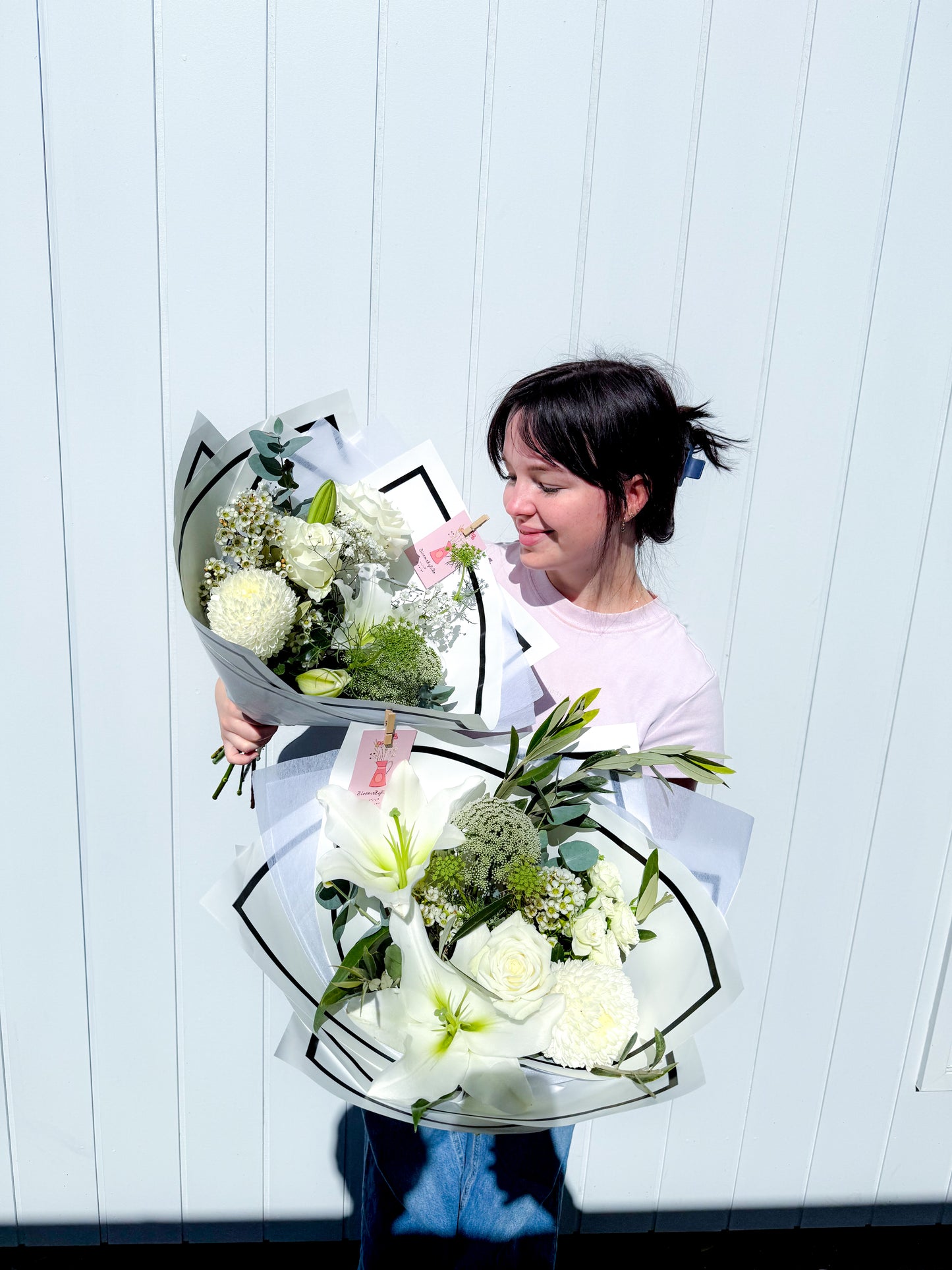 Soft and Neutral Bouquets x two, Brisbane delivery 