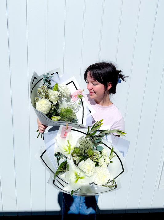 Soft and Neutral Bouquets x two, Brisbane delivery