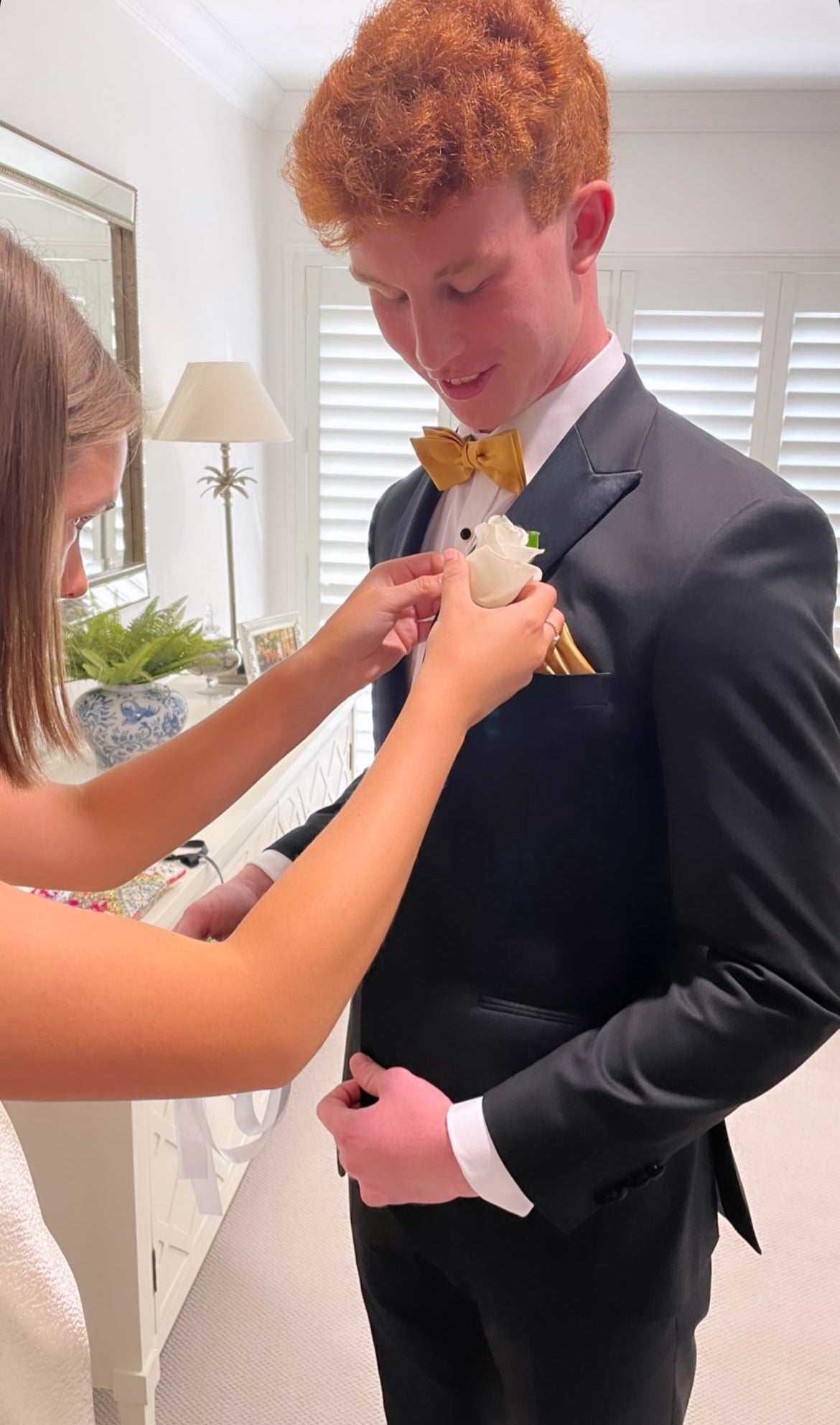 White rose buttonhole. Brisbane flower delivery by BloomsByElla