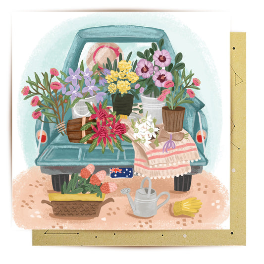 Greeting Card Flower Truck