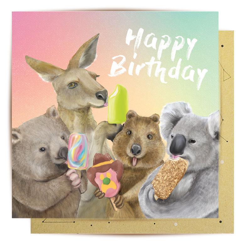 Mini Card Birthday Critters